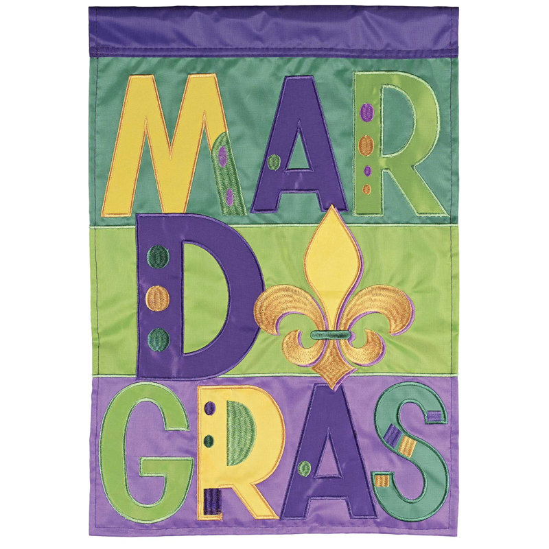 Drapeau de jardin à pois Mardi Gras