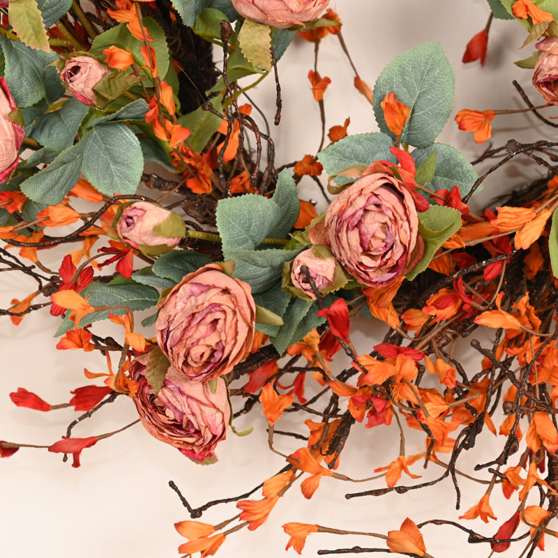 Couronne de fleurs artificielle 26 po