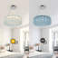 Lustre en cristal bleu 23,62 "avec cordon réglable (lampe à DEL à intensité variable 3 couleurs)