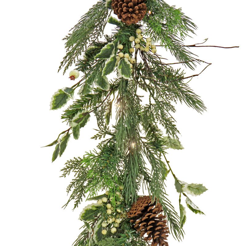 Lighted Faux Garland, 6'