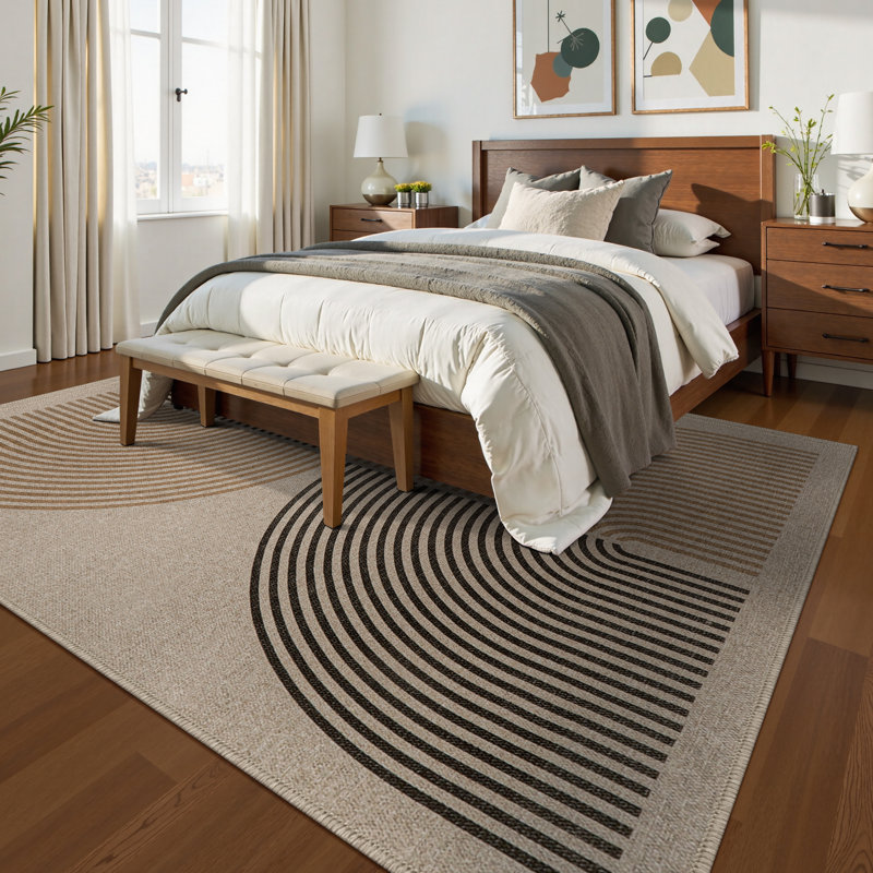 Tapis de jute moderne pour l'extérieur, Rectangle 9 pi x 12 pi