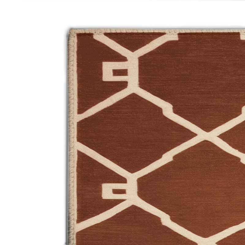 Tapis brun intérieur et extérieur Trellis, Rectangle 4pi x 6 pi