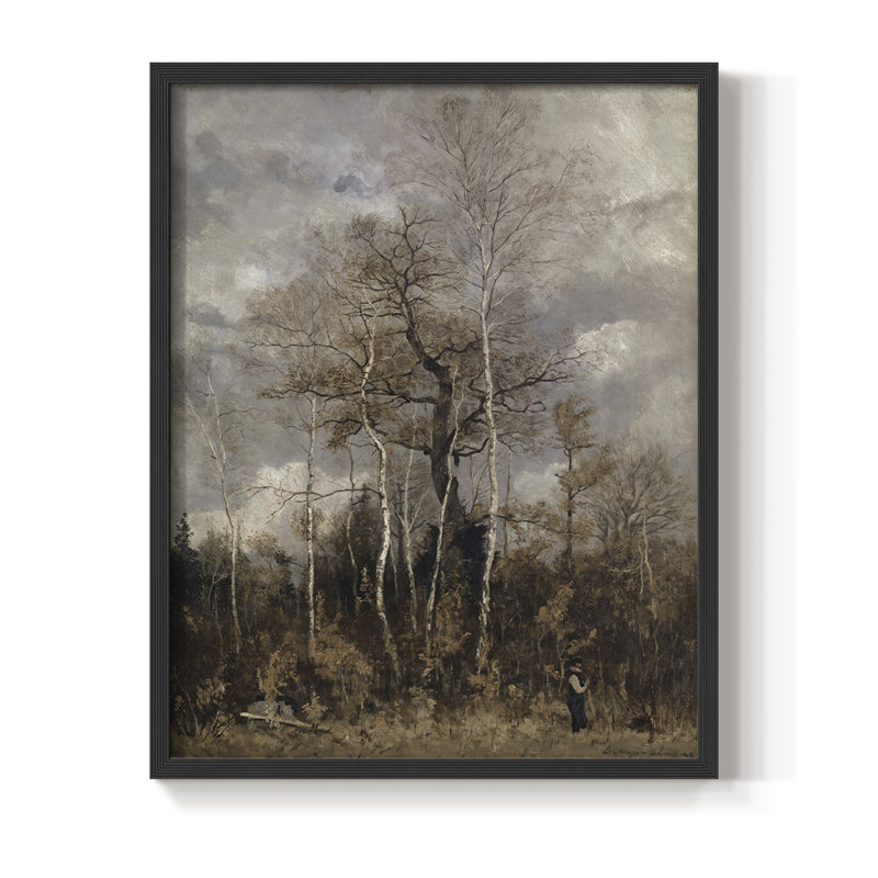 «Vintage Landscape CLII», reproduction encadrée - bois massif, Noir, noir, noir, noir, H 21 po x l 17 po