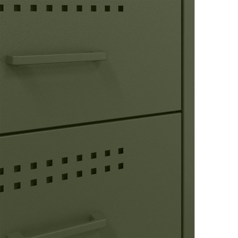 Bedside Cabinets 2 pcs 36x39x68 cm Steel, Olive Green