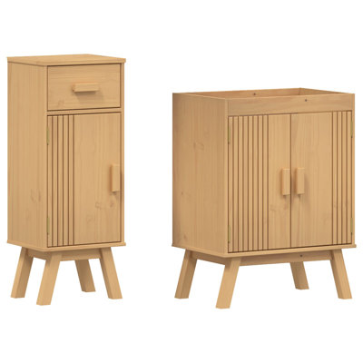 Natural Wood Bathroom Cabinet