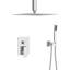 Pomme de douche double - Système de douche carré à fixation au plafond de 16 pouces avec valve brute-126529064