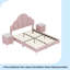 Ensemble de chambre à coucher 3 pièces, cadre de lit tapissier en velours moderne avec tête de lit pétale, tables de chevet 3 tiroirs-760104419