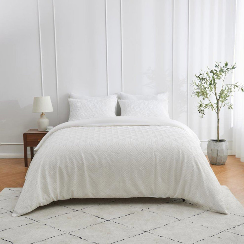 Polyester Geometric Duvet Cover Set with Pillowcases, Single Duvet Cover set + 1 Standard Pillowcase
