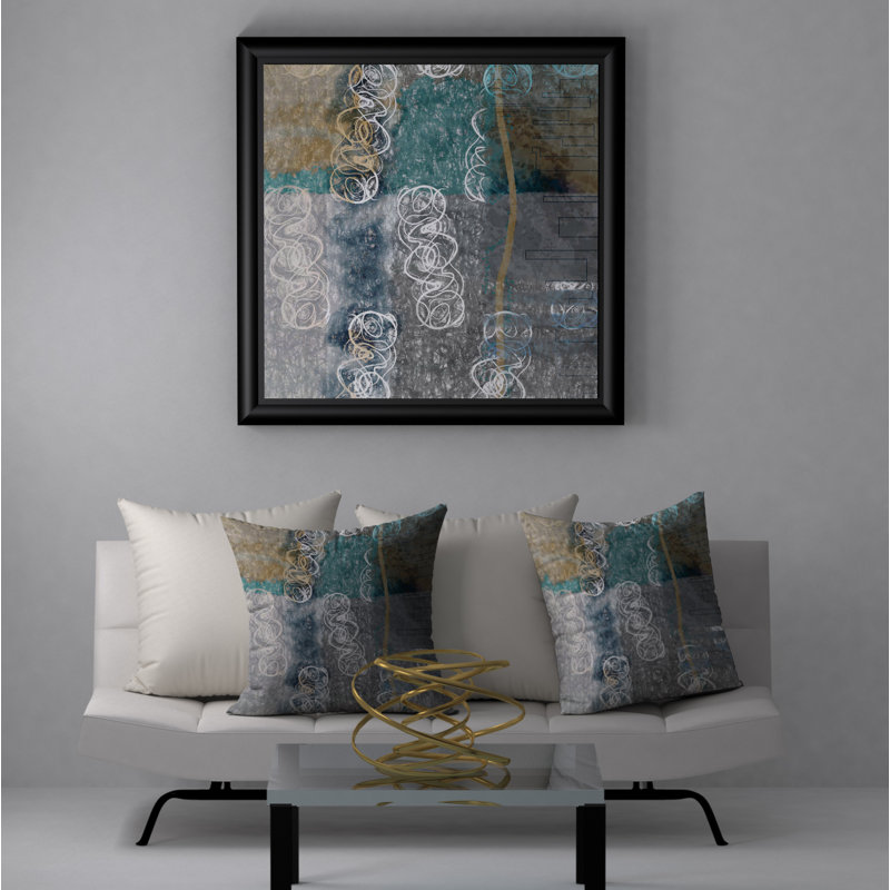 Abstract Throw Pillow, 20" H x 20" W