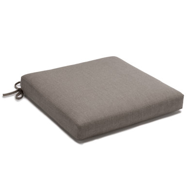 METADRI Sunbrella® Fabric 1-Piece Outdoor Dining Chair Cushion, 23.5"W x 19"L, Cast Shale 