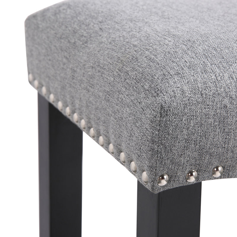Tabouret de bar et de comptoir Jameson (ensemble de 2), Tabouret de comptoir (siège d’une hauteur de 24, Gris / noir, 2
