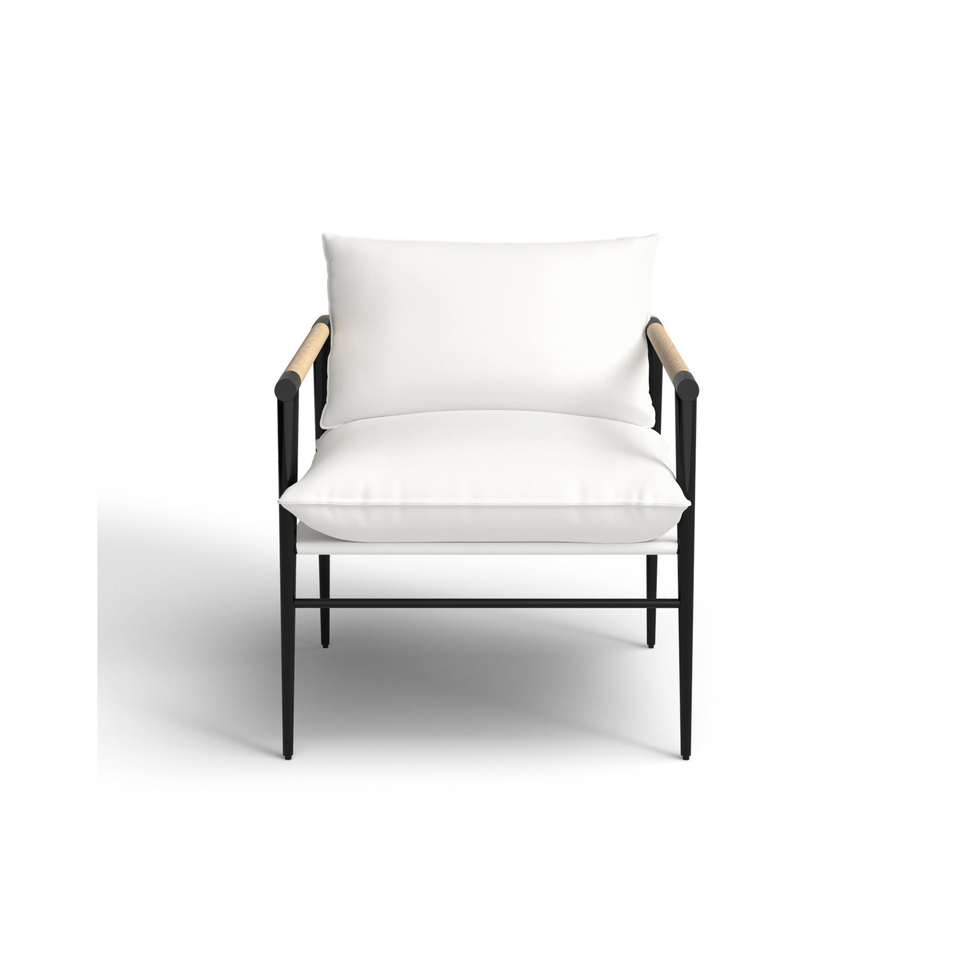 Kala Upholstered Armchair, White Polyester Blend