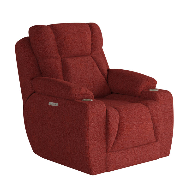 Fauteuil inclinable près du mur pour homme, Rouge, Chenille