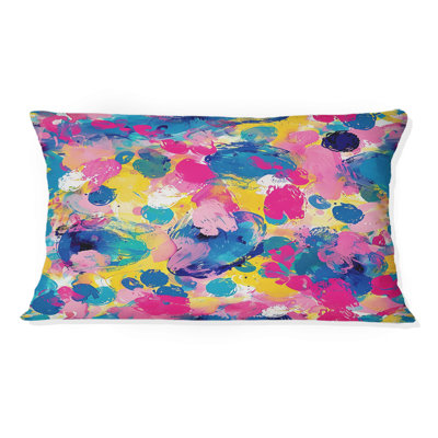 Pink Blue Abstract Circus Explosion II - Abstract Throw Pillow