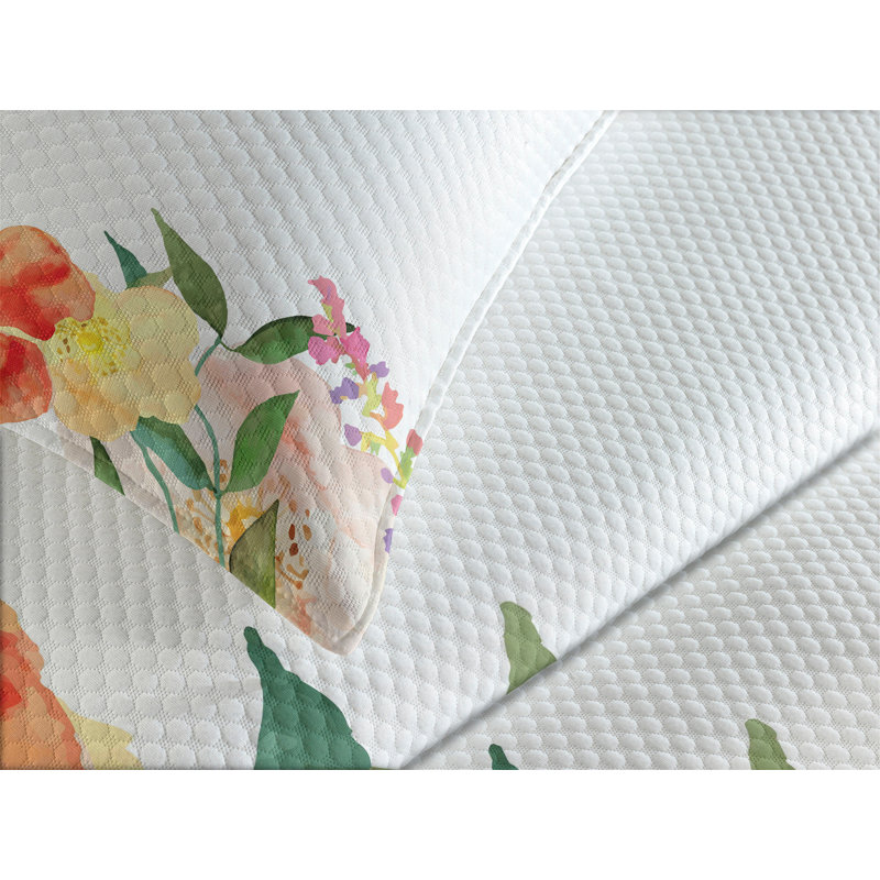 Ambesonne Shabby Flora Bedspread Set Soft Flower Petals Multicolor, King Coverlet/Bedspread + 2 Standard Shams