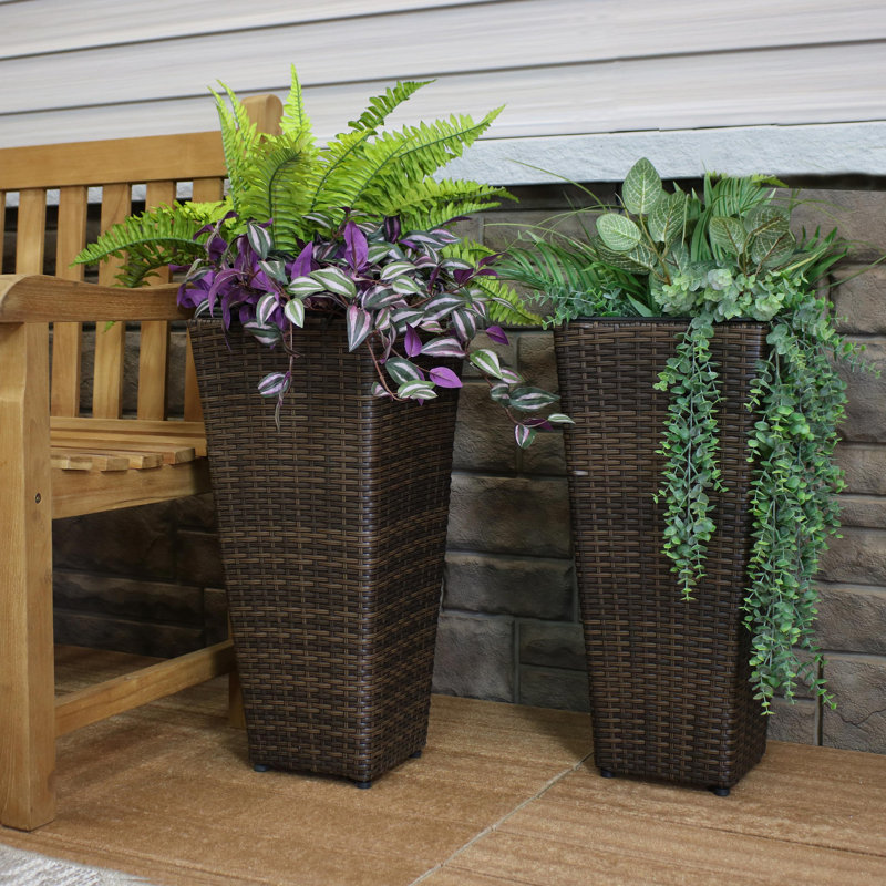 Ensemble de pots à fleurs d'extérieur Sayr, H 24 po x l 11 po x P 11 po