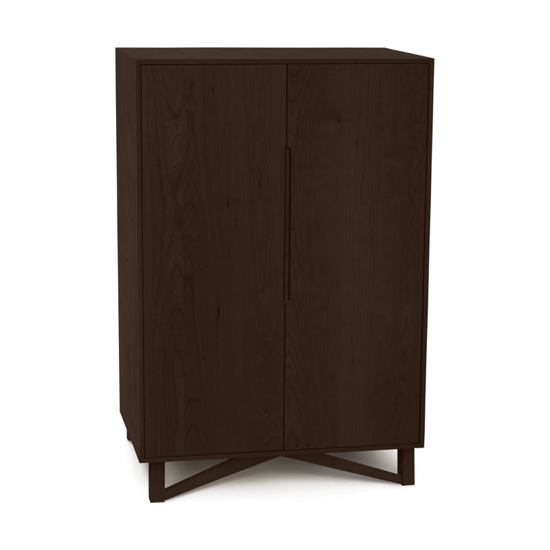 Exeter Solid Wood Bar Cabinet, Smoke Cherry