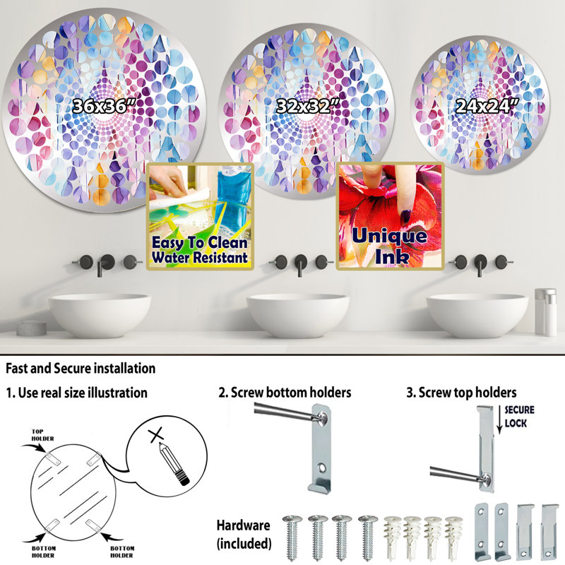 Miroir Ikat I, 31,4 po x 31,4 po