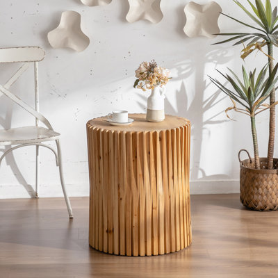 Coffee Table With Vertical Texture Relief Design