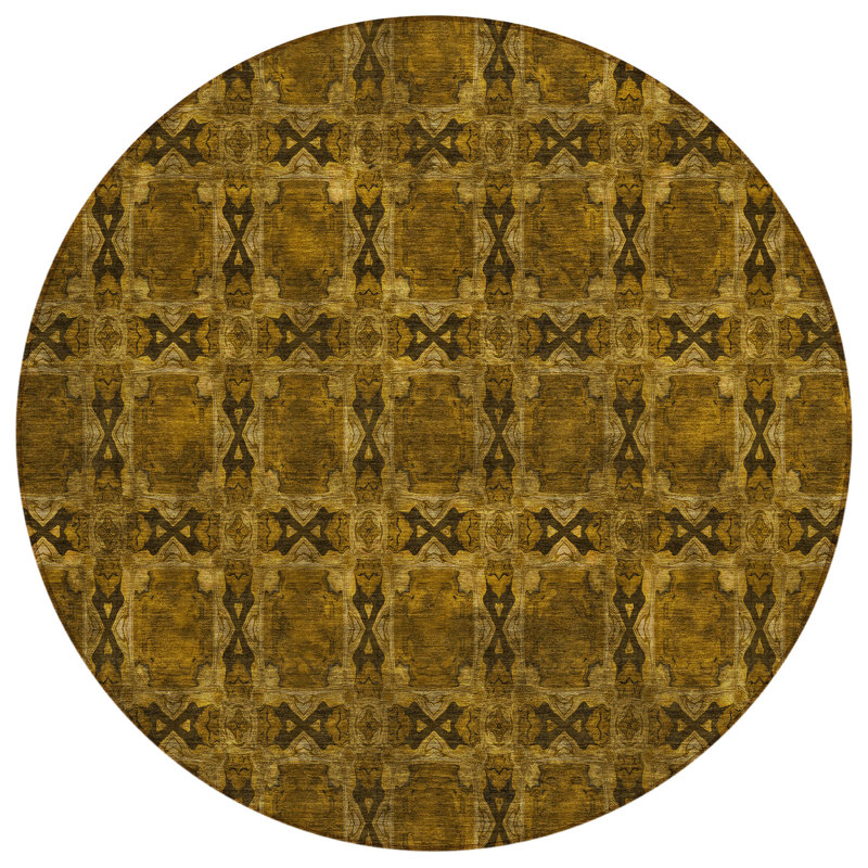 Geometric Indoor / Outdoor Rug, Round 8'