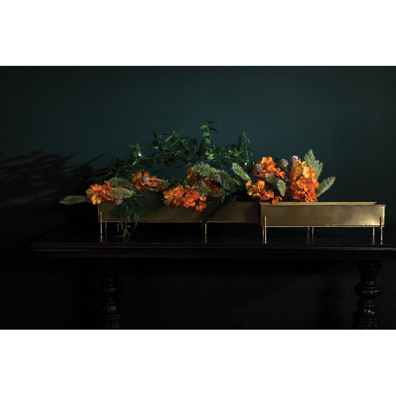 Boîte à fleurs en métal Sartore, H 5,25 po x l 4 po x P 17,5 po