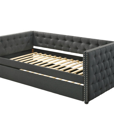 Romona Gray Fabric Daybed W/Trundle (Daybed)