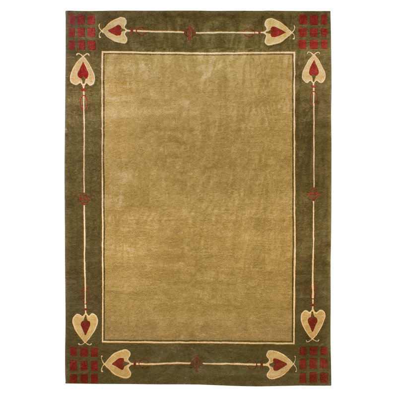 Highland Park Rug, Green, Rectangle 4' x 6'