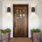Modern Woodgrain Dimmable LED Up Down Outdoor Wall Sconce-1047112273