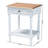 Ayan Baxton Studio Legrand Classic French Two-Tone White And Natural Brown 1-Drawer End Table