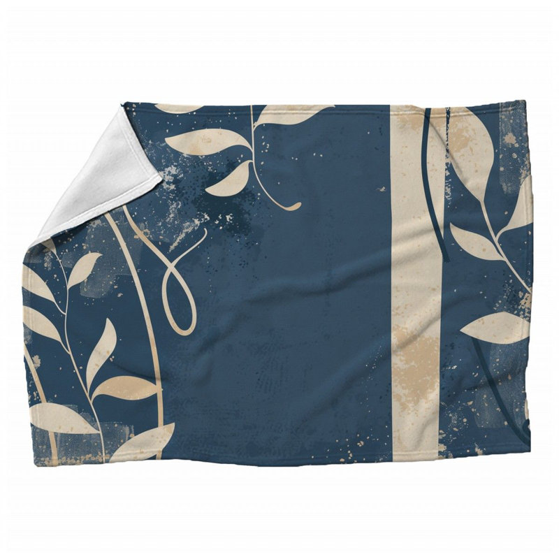 Jeté en peluche floral tendance, Grand lit