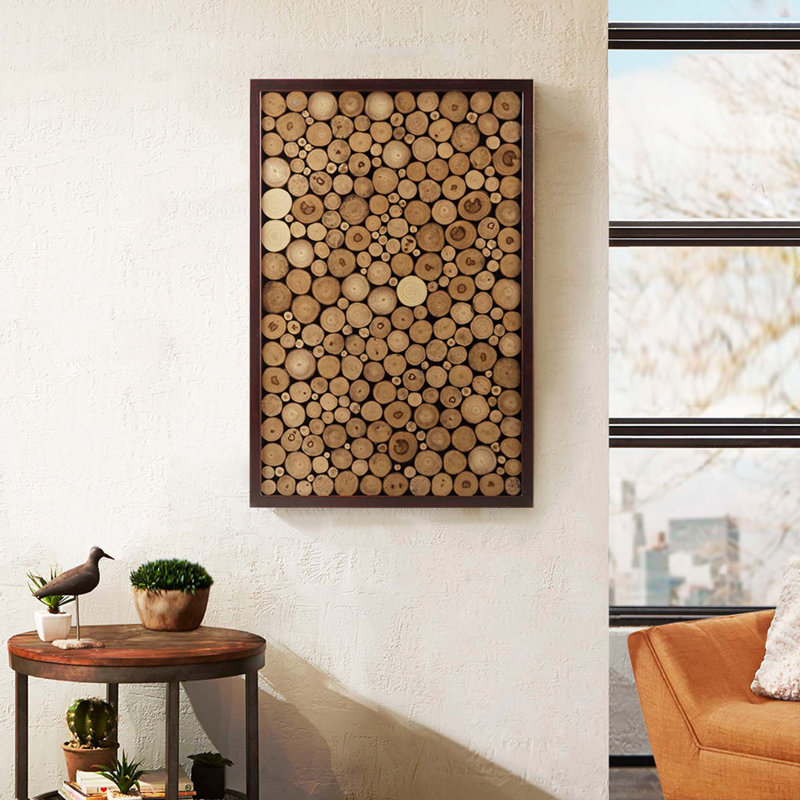 Décoration murale mosaïque en bois naturel