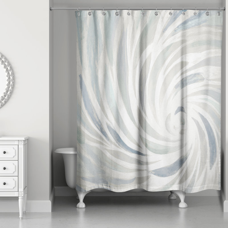 Ruggeri Abstract Shower Curtain, Soft Blue