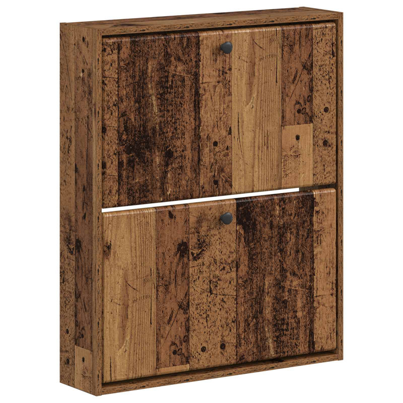 Shoe Storage, 86 cm H x 71 cm W x 17 cm D, Old Wood
