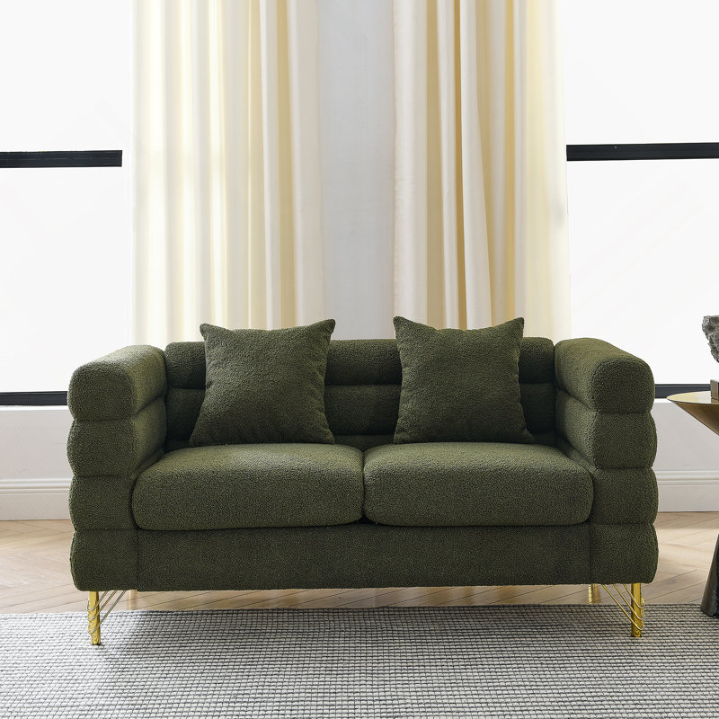 Canapé modulaire surdimensionné de 60 pouces à 2 places, canapé modulaire en tissu Comfort, Vert