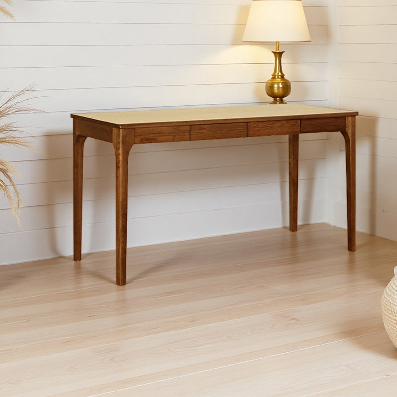 Oak all-solid walnut-colored study desk, 29.52" H x 47.24" W x 23.62" D