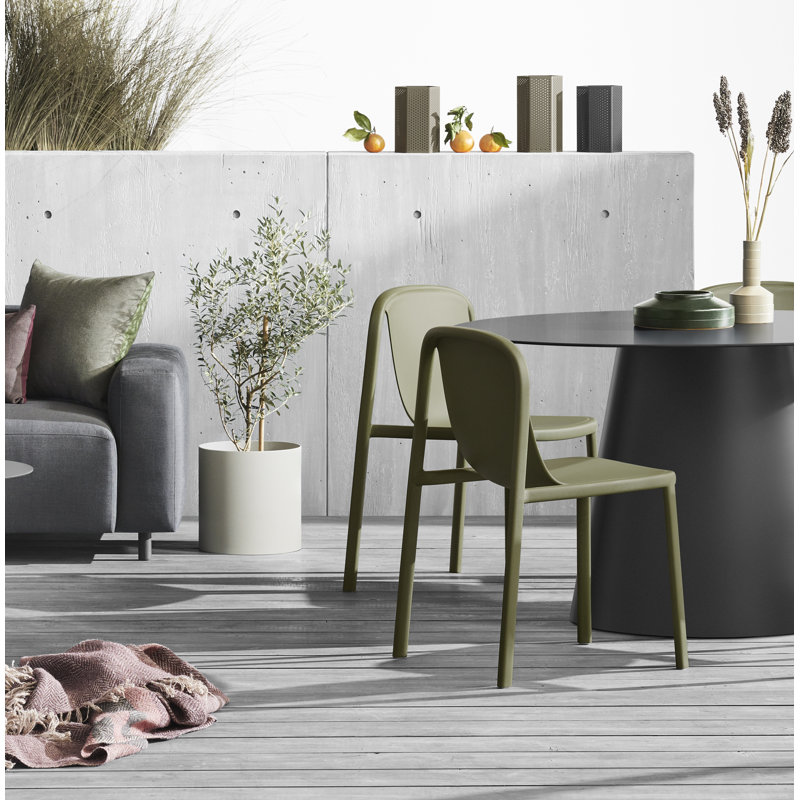 Decade 18'' H Stacking Side Chair, Green