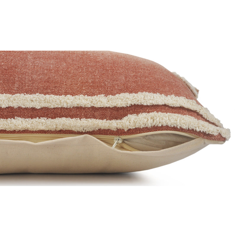 Housse de coussin décoratif à rayures 100% coton Contemporary, Carré 20 po, Housse de coussin seulement - sans coussin