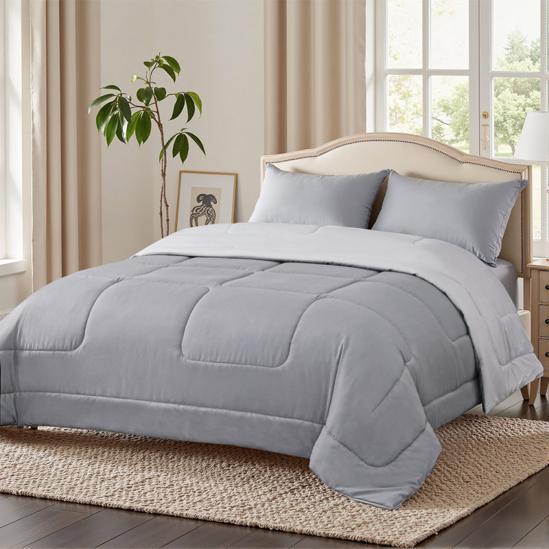 Couette réversible toutes saisons, couette matelassée king size en fibres synthétiques, couette en microfibre douce de qualité supérieure
