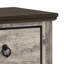 Table de chevet 2 tiroirs Elaya, métal noir, bois gris patiné