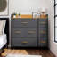 Commode 7 tiroirs gris foncé