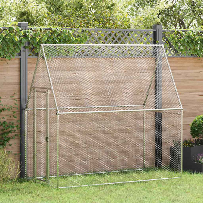 Poulailler en acier galvanisé 78,7 x 39,4 x 74,8 po, H 63 po x l 31,5 po x P 17,7 po