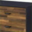 Commodes, commode de rangement contemporaine à 6 tiroirs | Noyer & amp; Noir | Placage de panneaux de particules