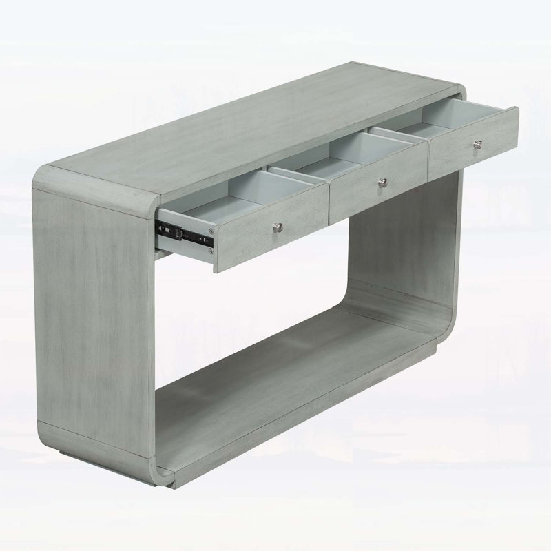 Console avec pieds courbés élégants, pour le vestibule, le couloir ou le salon, Vert sauge
