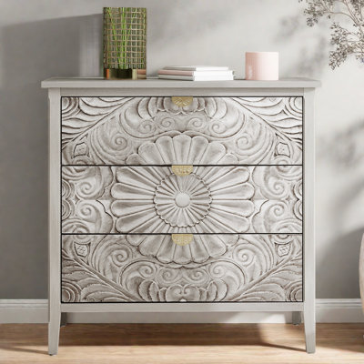 3 Drawer Cabinet, American Furniture, Suitable For Bedroom, Living Room, Study