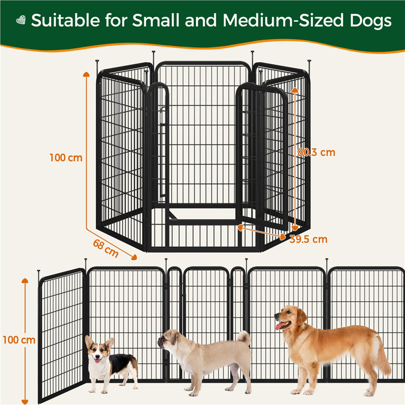 Panel Metal Exercise Pen With Door, 68cm x 100cm