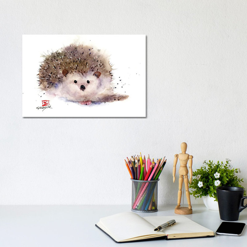 Hedgehog - Wrapped Canvas Print, 20.32cm H x 30.48cm W