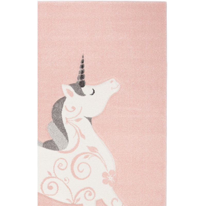 Pink/Ivory Area Rug, Rectangle 5'3" x 7'6"