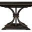 L'ensemble de table à manger 9 pièces se compose d'une table en bois et de 8 chaises rembourrées en tissu de lin bleu minéral avec dossier rembourré - finition noir sablé.-1455625345-1455625350-1460256249