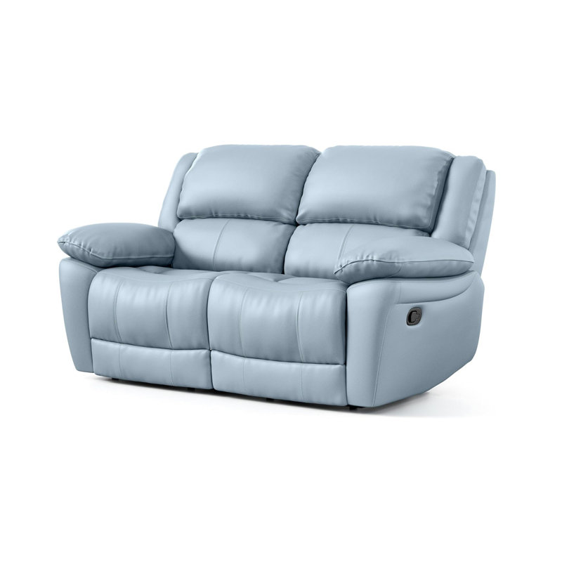 60.4" W Transitional Loveseat, Powder Blue, Powder Blue