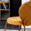 Chaise contemporaine contemporaine en velours jaune pour salle à manger - siège rond, rembourrage épais, structure en métal lisse, style l 19 po x H 30,5 po, coussin moelleux, base-205130597
